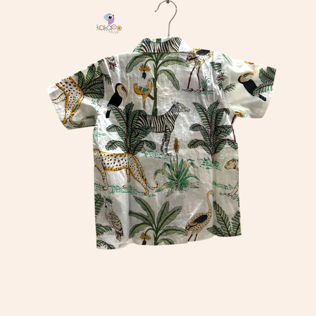 Jungle Safari White Co-ord Set (Pure Cotton)