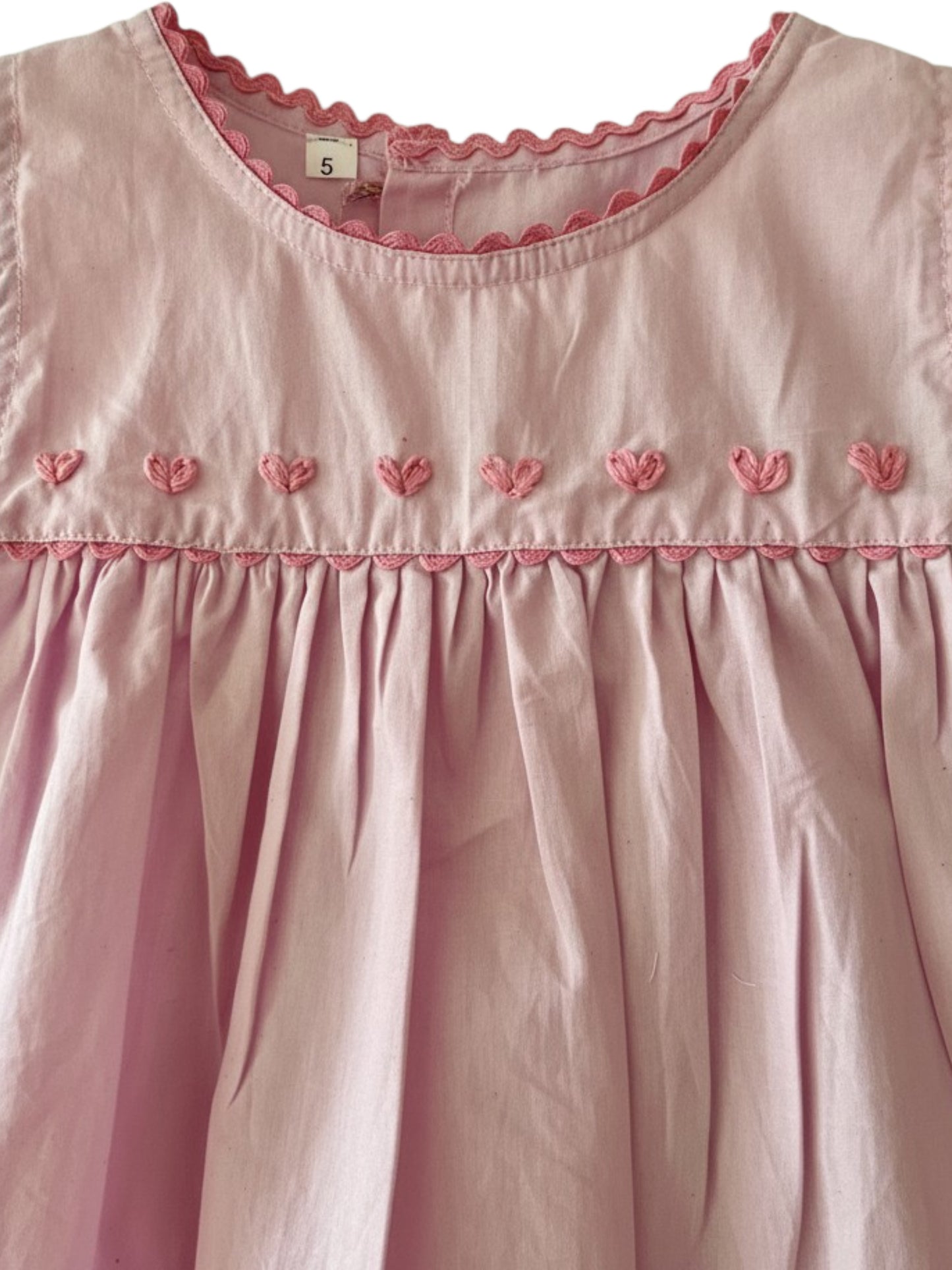 Pure Cotton Hand Embroidery Heart Kurta Set for Girls - Lavender