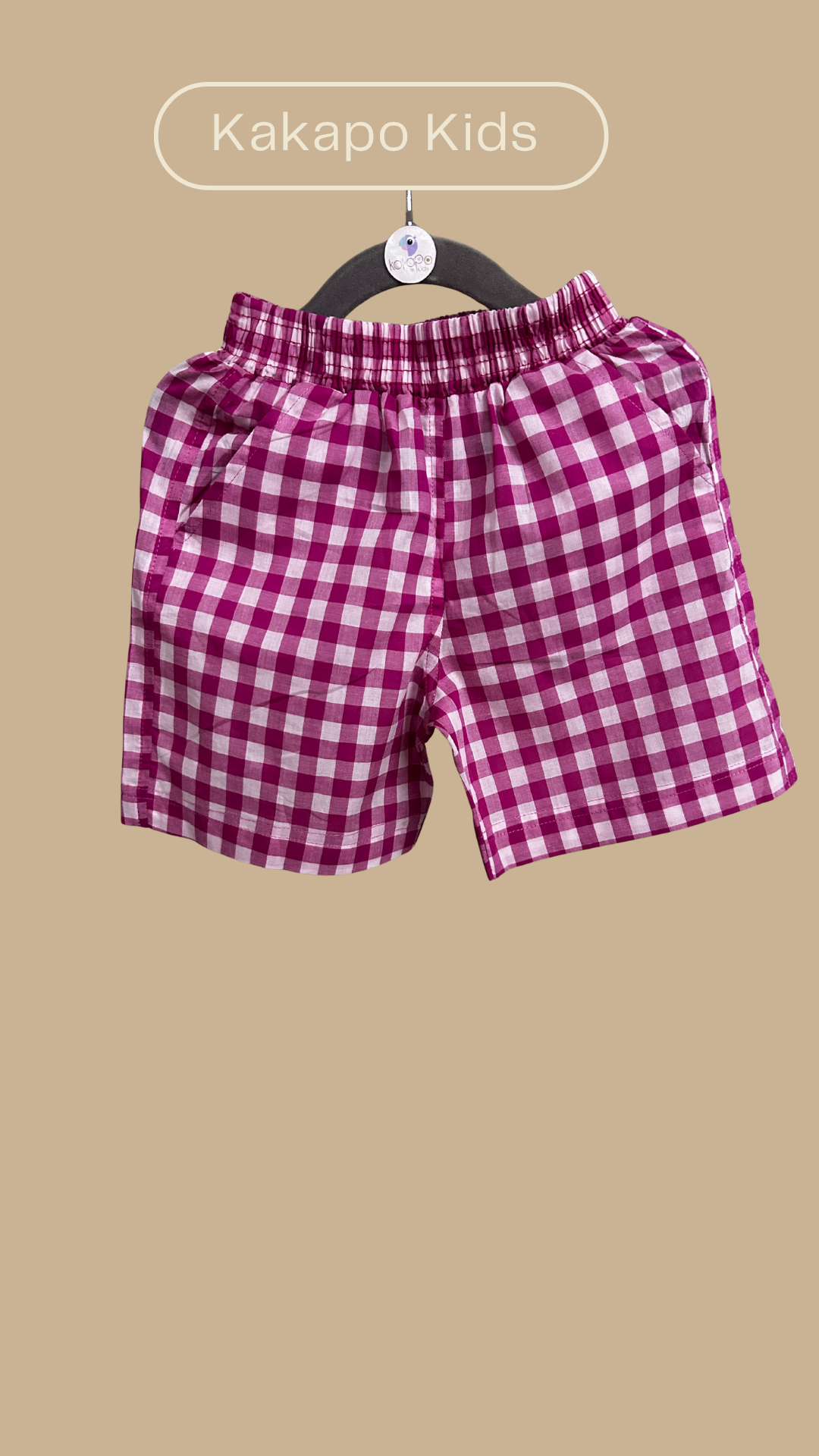 Pink Gingham Flower Button Co-ord Set