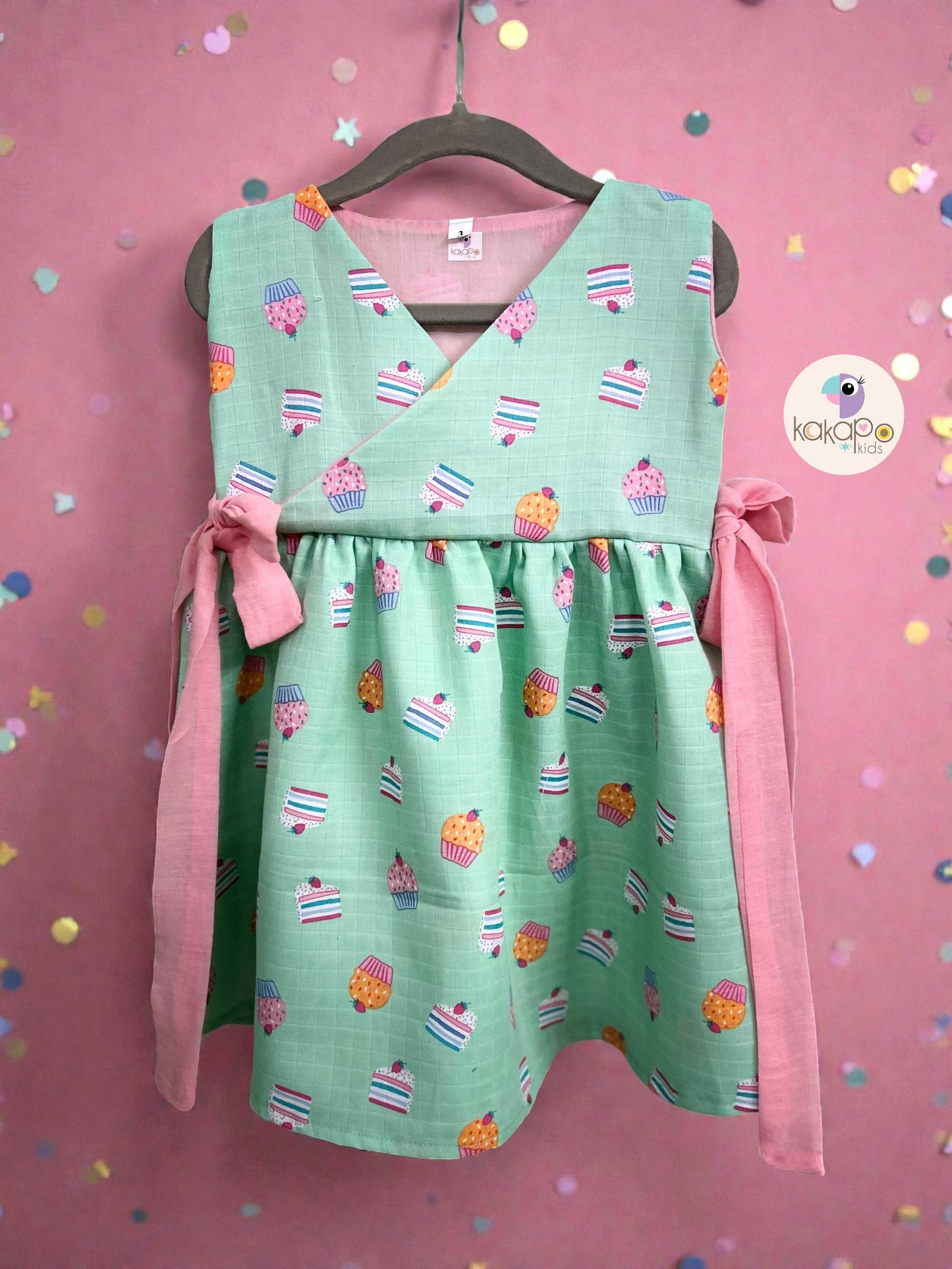 Mint Cupcake Wrap Frock