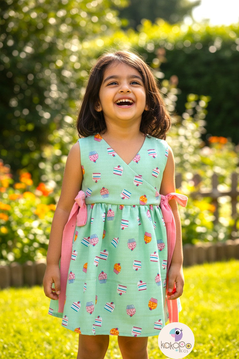 Mint Cupcake Wrap Frock