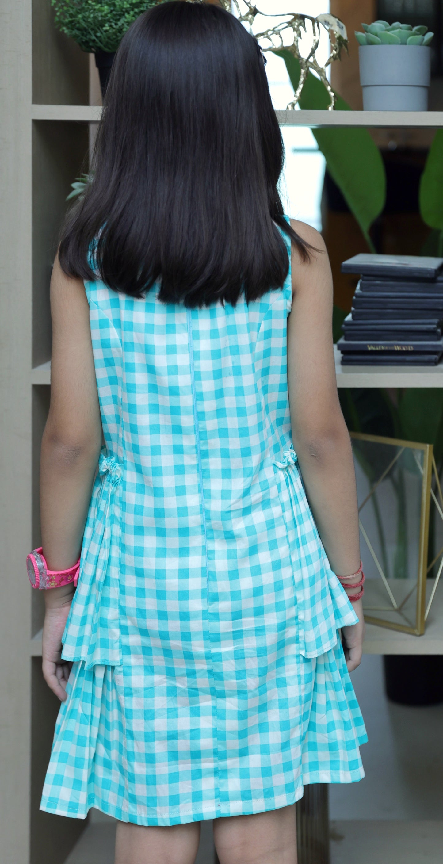 Green checkered dress