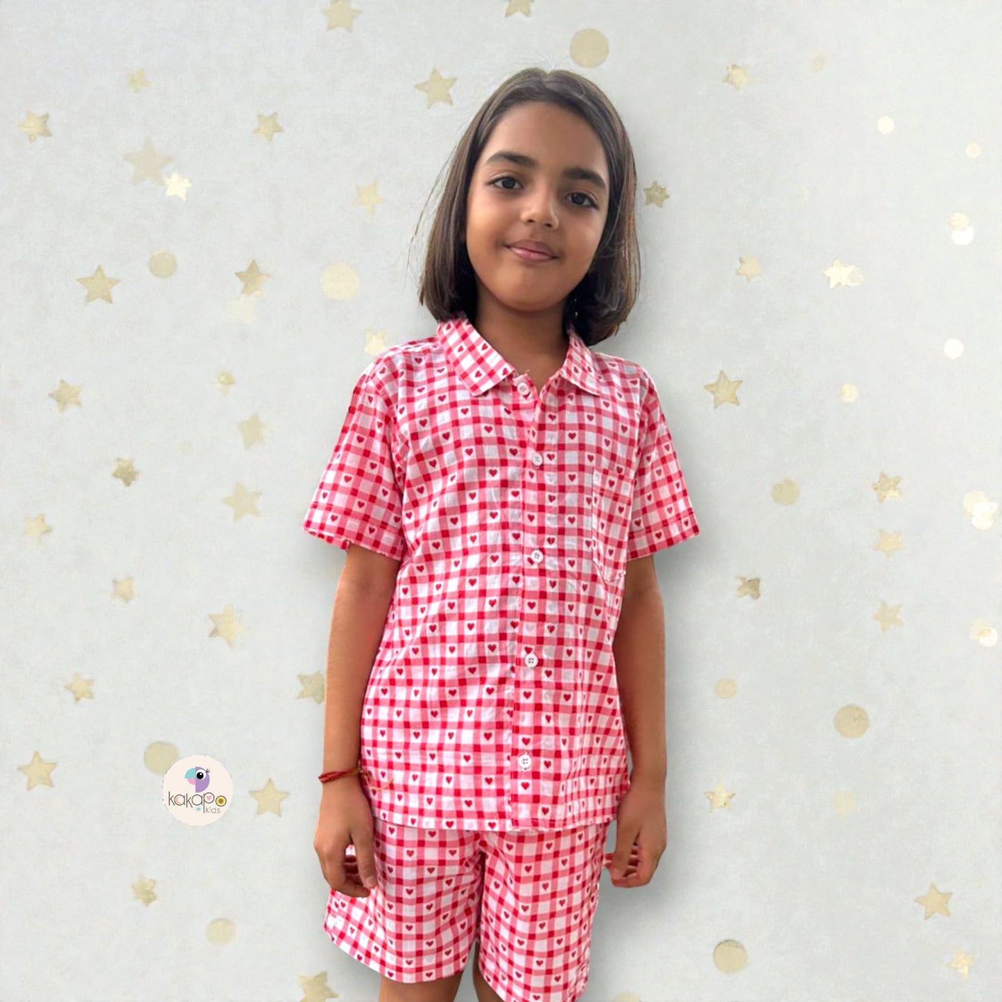 Red Check & Heart Print Coords