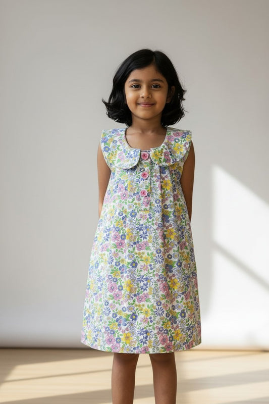 Garden Cotton Dress for Girls